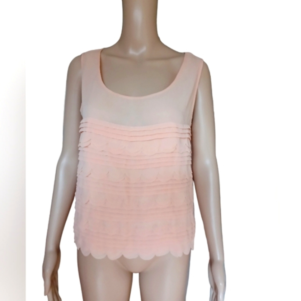Love Moschino Womens Sleeveless Ruffled Cropped Top Vintage Peach Size 6
